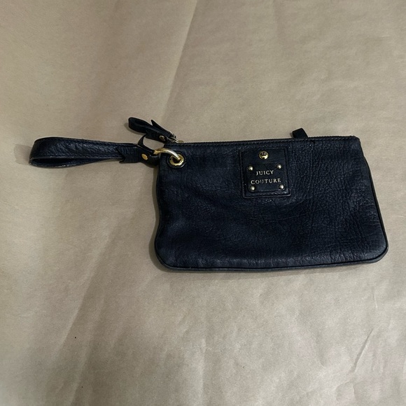 Juicy Couture - Black Leather Wristlet Wallet - GUC - Picture 1 of 7